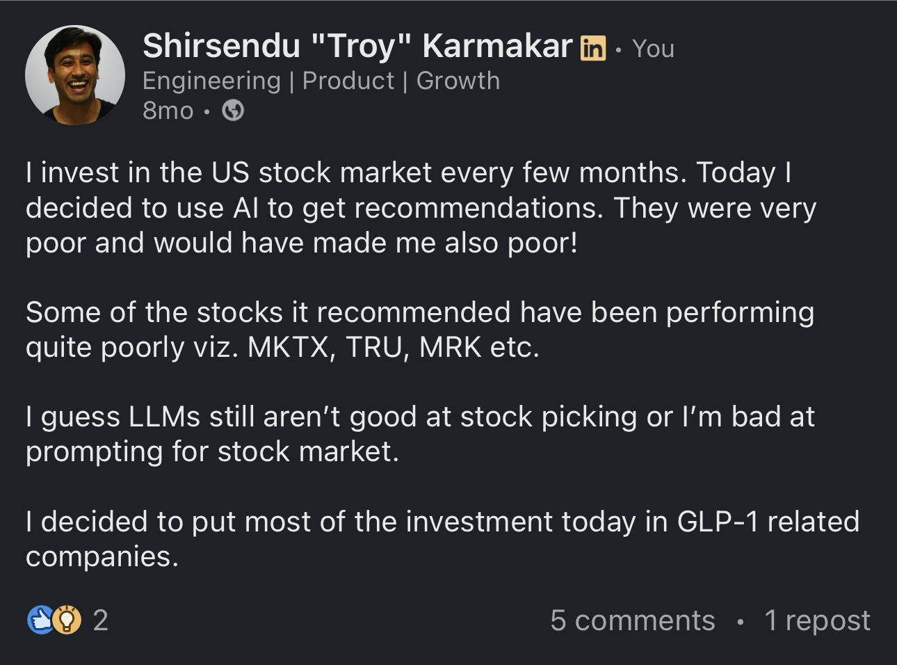 My LinkedIn Post